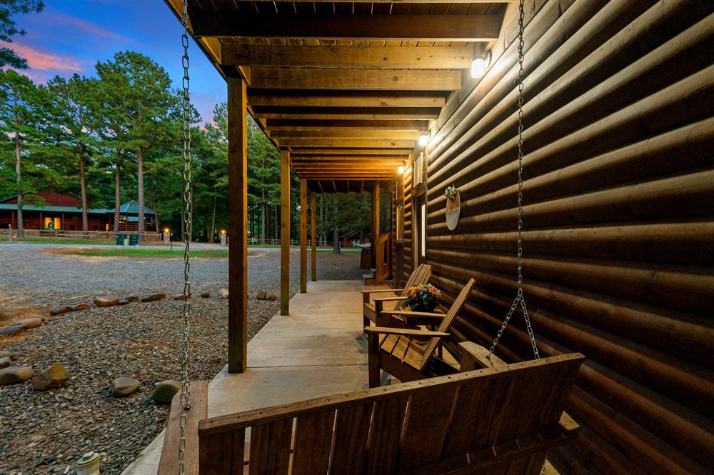 Deck over the pond at Lost Lake Treehouse